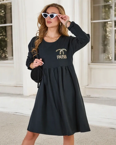 Royalfashion Robe en tissu pour femme