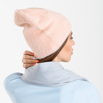 Chapeau d'hiver en fourrure rose pour femme - Casquettes