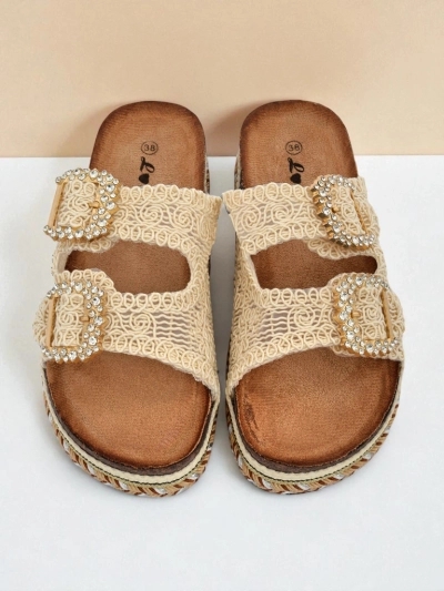 Royalfashion Mules pour femme avec boucles strass GlamCork