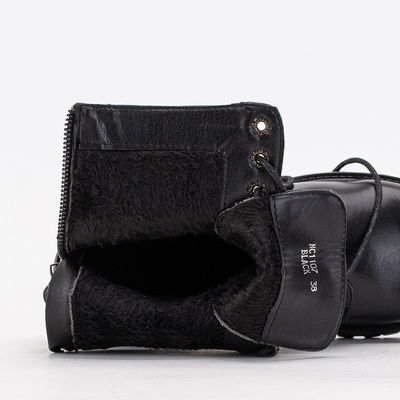 Chaussures de randonnée pour femmes noires avec tige décorative Inkez - Chaussures