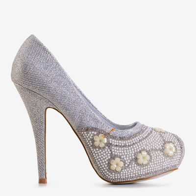 Talons hauts brillants pour femmes argentés avec zircones cubiques Severus - Footwear