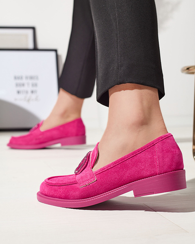 Fuchsia mocassins pour femmes avec décoration Fogras- Footwear