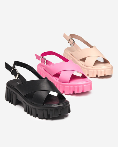 Sandales noires pour femme sur une semelle massive Otida - Footwear
