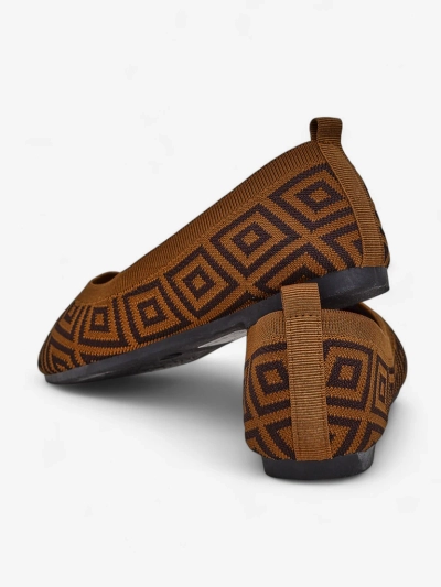 Royalfashion Ballerines en tissu pour femmes avec imprimé géométrique Metric