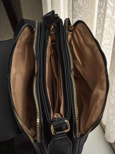 Sac à Main Femme Luna Noir et Daim Élégant pour Tous les Jours