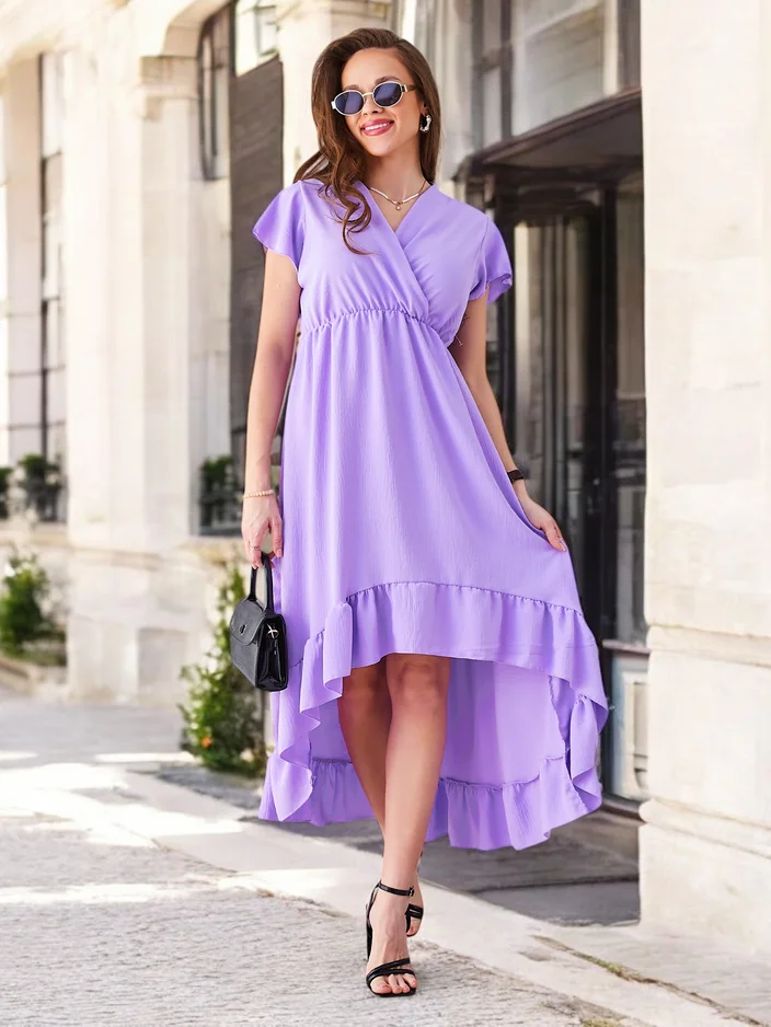 Robe midi Royalfashion pour femmes avec un ourlet asymétrique