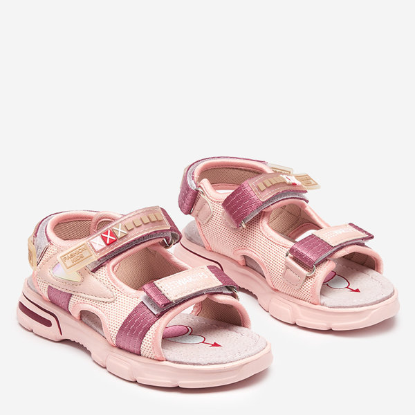 Sandales pour enfants rose clair avec velcro Mepoti - Footwear
