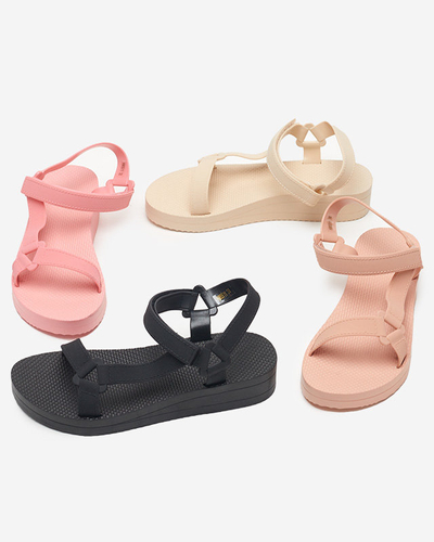 OUTLET Sandales plates femme rose foncé Ostoy-Shoes