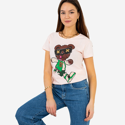 T-shirt imprimé rose pour femme - Vêtements