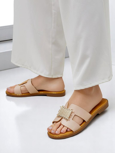 Royalfashion Mules décoratives pour femmes avec ornement Crattes