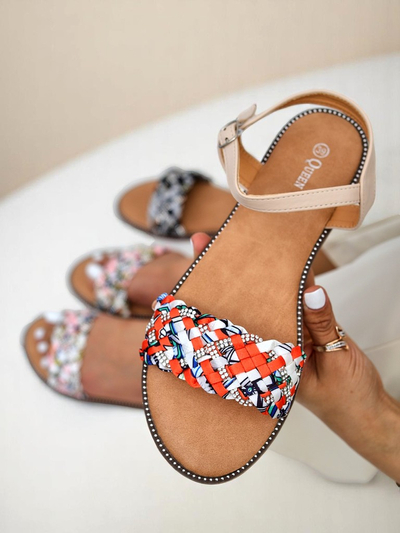 Royalfashion Sandales plates pour femmes ColorStrap