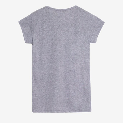 T-shirt gris clair pour femme avec imprimé - Vêtements 1