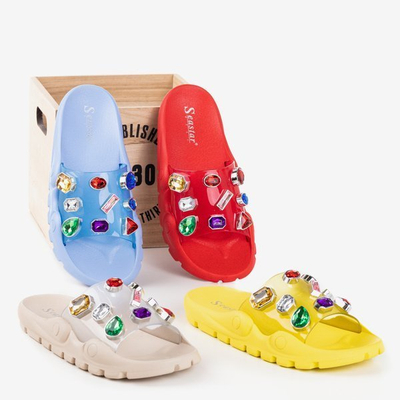 Sandales rouges avec pierres Tamarice - Footwear