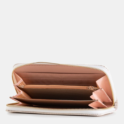 Portefeuille femme beige avec gaufrage - Accessoires