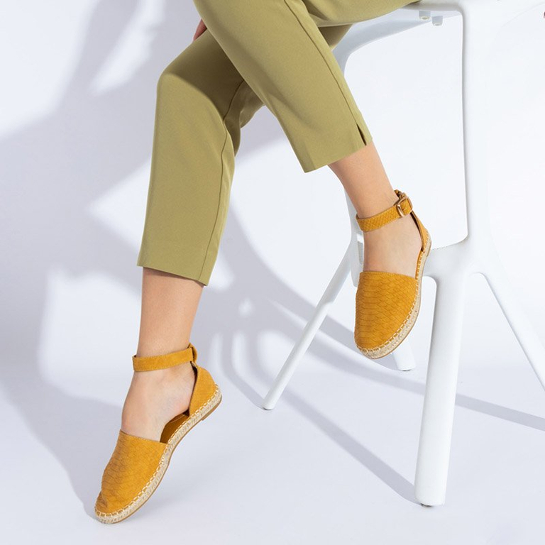 Sandales femme jaune avec gaufrage animal Domiel - Footwear