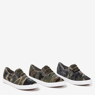 Baskets à enfiler vert clair pour femmes Leandra camo - Chaussures