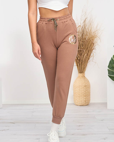 Pantalon de survêtement marron femme - Vêtements