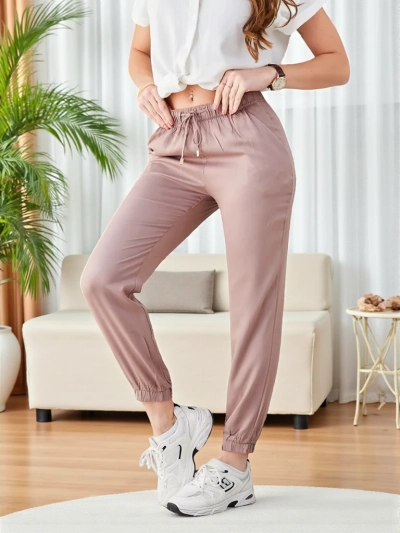 Pantalon en Élégance Lyocell Marron