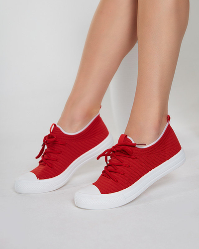 OUTLET Baskets côtelées rouges femme Manfer- Footwear