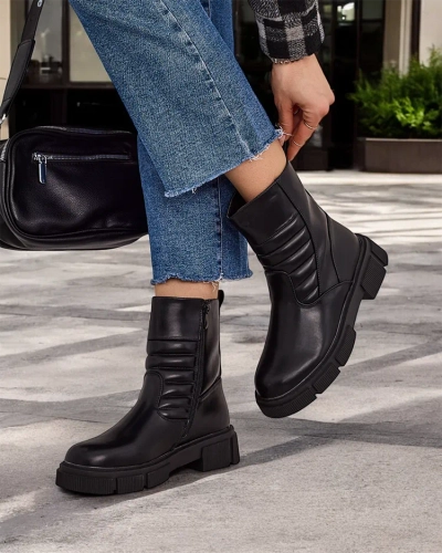 Bottines de cheville en cuir écologique pour femmes Royalfashion Borou