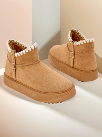 Royalfashion Bottines courtes pour femmes de style botte de neige Ewioz