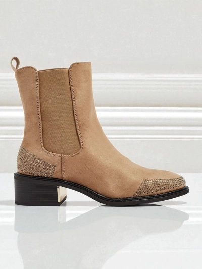 Bottines femme en éco-daim ornées de strass TangleMist