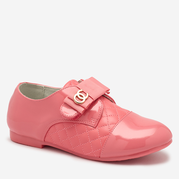 Demi chaussures en cuir écologique matelassé pour filles en rose Werme- Footwear