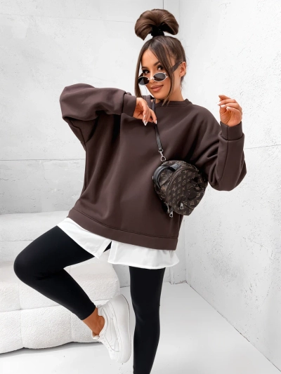 Sweatshirt en coton pour femmes Royalfashion avec bas détachable