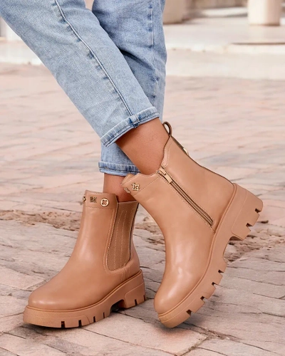 Royalfashion Bottes pour femmes à semelle plus épaisse Gegri