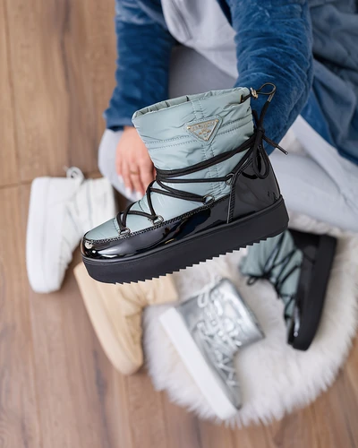 Royalfashion Bottes à enfiler pour femmes bottes de neige a'la en bleu Vevnose