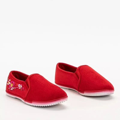OUTLET Slip on enfant rouge avec broderie Cerisa - Chaussures