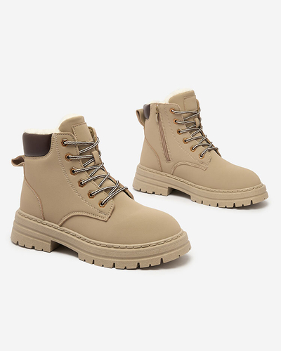 Royalfashion Bottes de trappeur isolées pour femme, gris-brun Radoras