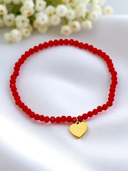 Royalfashion Bracelet pour femme avec pendentif cœur