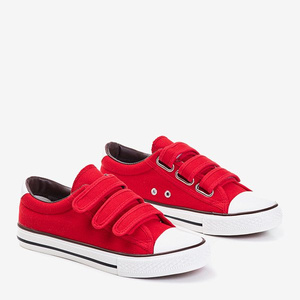 Baskets femme velcro rouges Lozari - Footwear