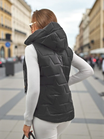 Veste matelassée sans manches à capuche Crimson Haze