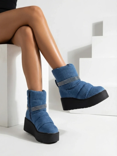 Royalfashion Bottes de neige compensées pour femmes Renosi
