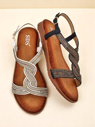 Royalfashion Sandales pour femmes avec brides décoratives Aria Shine