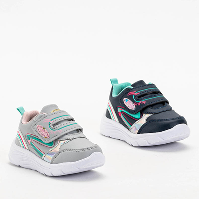 Chaussures de sport pour filles Mikorasi bleu marine et menthe - Chaussures