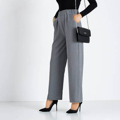 Pantalon large culotte femme pied-de-poule - Vêtements
