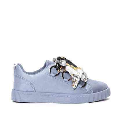 Jasnoniebieskie tenisówki ze wstążką Cindy- Obuwie