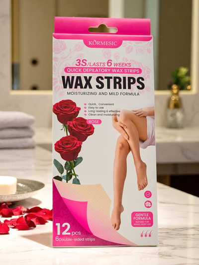 Bandes de cire à la rose pour l'épilation du corps 12 pcs.