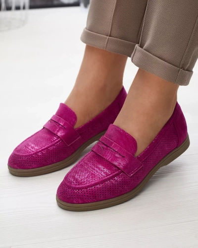 Mocassins ajourés fuchsia pour femme avec finition brillante Idesa - Footwear