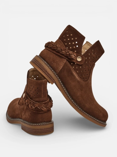 Bottines ajourées pour femmes en cuir naturel Unimi