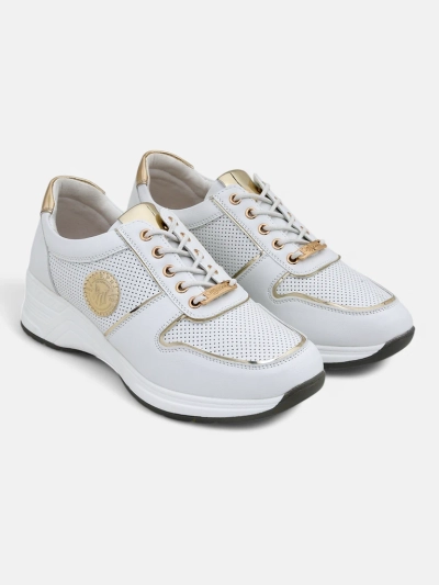 Sneakers compensées pour femmes Calista Athena blanches en cuir écologique