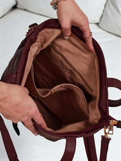 Sac à main shopper pour femmes en cuir écologique avec gaufrage Raven Drift