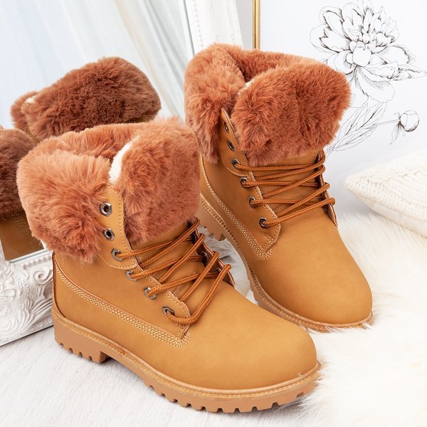 Bottes Tim marron avec garniture en fourrure - Chaussures