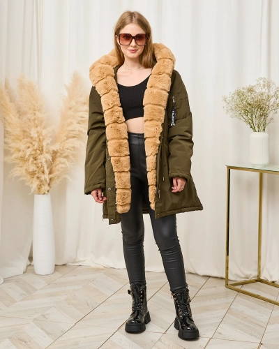 Veste d'hiver verte pour femme GRANDE TAILLE - Vêtements
