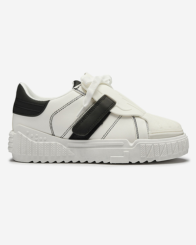Chaussures de sport pour femmes, noires et blanches, avec empiècements en caoutchouc Inika - Footwear
