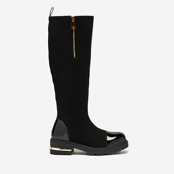 OUTLET Bottes hautes pour femmes en noir mat Raffid- Footwear