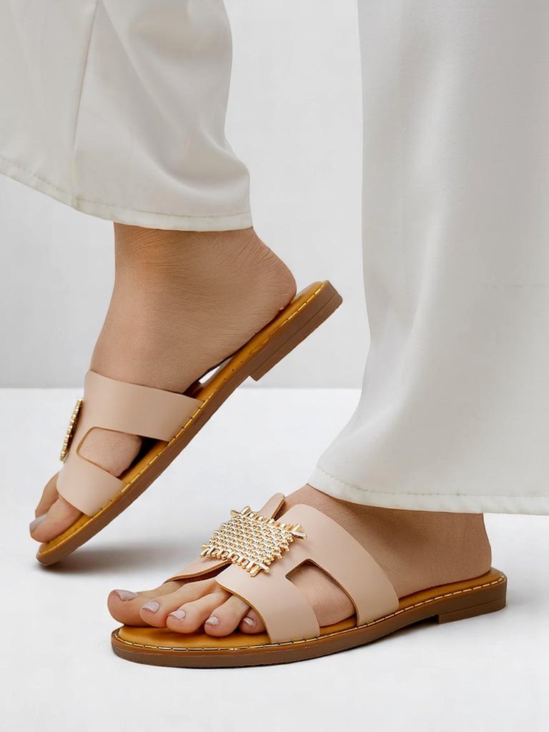 Royalfashion Mules décoratives pour femmes avec ornement Crattes